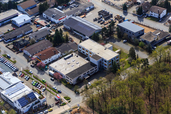 Drone recording of Sandwiesen industrial area with Laetus in the district Sandwiese in Alsbach-Hähnlein in the state Hesse, Germany