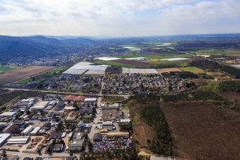 Sandwiesen industrial area with Hedderich towing service & vehicle logistics in the district Sandwiese in Alsbach-Hähnlein in the state Hesse, Germany