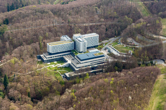 Aerial view of Lufthansa Seeheim GmbH in Seeheim-Jugenheim in the state Hesse, Germany