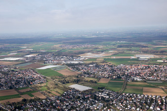 District Jugenheim an der Bergstrasse in Seeheim-Jugenheim in the state Hesse, Germany from above