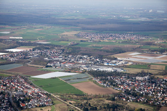 District Jugenheim an der Bergstrasse in Seeheim-Jugenheim in the state Hesse, Germany out of the air