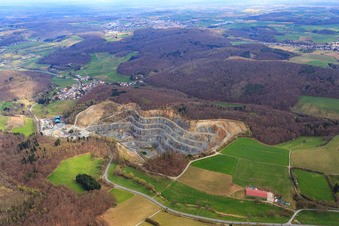Quarry of Hartsteinwerke Thomas GmbH & Co. KG in the district Nieder-Beerbach in Mühltal in the state Hesse, Germany