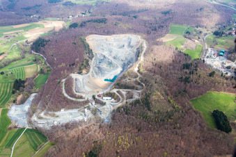 Opencast mining for Kalisalt in Muehltal in the state Hesse, Germany