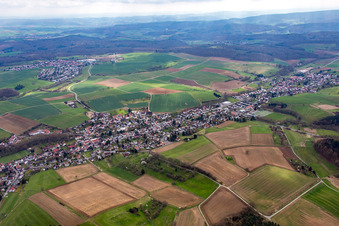 Aerial view of District Nieder-Modau in Ober-Ramstadt in the state Hesse, Germany