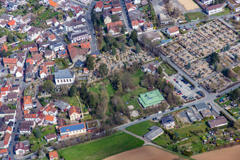 Cemetery and church in Ober-Ramstadt in the state Hesse, Germany