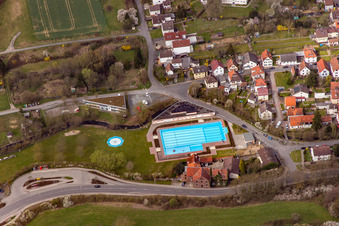 Municipal outdoor swimming pool in Ober-Ramstadt in the state Hesse, Germany