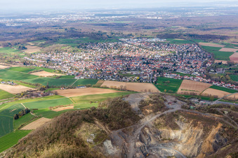 Town View of the streets and houses of the residential areas in Rossdorf in the state Hesse, Germany