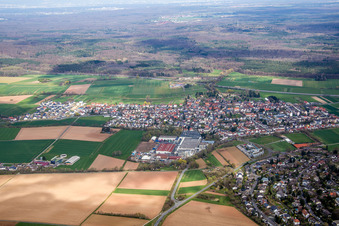 Aerial photograpy of District Gundernhausen in Roßdorf in the state Hesse, Germany