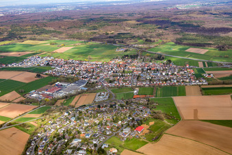 District Gundernhausen in Roßdorf in the state Hesse, Germany from above