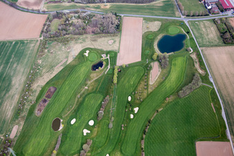 Aerial photograpy of Grounds of the Golf course at Golf Sport Park Gross-Zimmern in Gross-Zimmern in the state Hesse, Germany