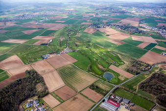 Oblique view of Grounds of the Golf course at Golf Sport Park Gross-Zimmern in Gross-Zimmern in the state Hesse, Germany