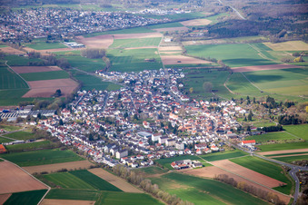District Gundernhausen in Roßdorf in the state Hesse, Germany seen from above