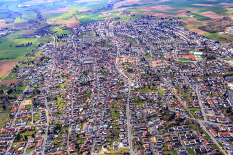 Overview of towns from the north in Groß-Zimmern in the state Hesse, Germany