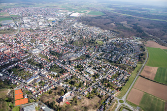 Town View of the streets and houses of the residential areas in Dieburg in the state Hesse