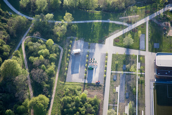 Aerial photograpy of State Garden Show grounds in Landau in der Pfalz in the state Rhineland-Palatinate, Germany