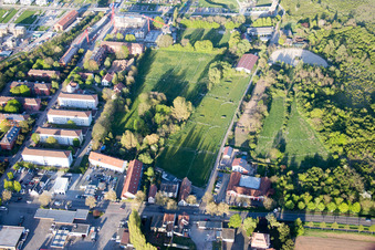 Aerial photograpy of State Garden Show 2015 in Landau in der Pfalz in the state Rhineland-Palatinate, Germany