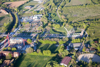 State Garden Show 2015 in Landau in der Pfalz in the state Rhineland-Palatinate, Germany from above