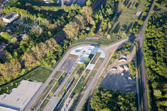 State Garden Show 2015 in Landau in der Pfalz in the state Rhineland-Palatinate, Germany from a drone