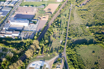 Aerial view of State Garden Show 2015 in Landau in der Pfalz in the state Rhineland-Palatinate, Germany