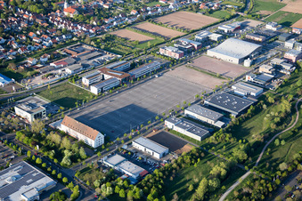 Aerial photograpy of District Queichheim in Landau in der Pfalz in the state Rhineland-Palatinate, Germany