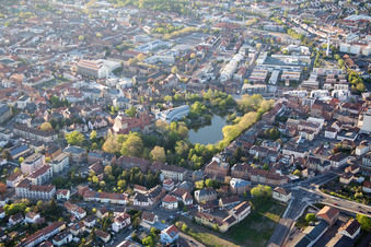 Landau in der Pfalz in the state Rhineland-Palatinate, Germany viewn from the air
