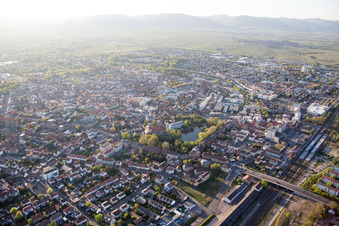 Drone recording of Landau in der Pfalz in the state Rhineland-Palatinate, Germany