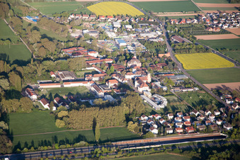 District Queichheim in Landau in der Pfalz in the state Rhineland-Palatinate, Germany from the plane