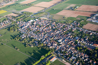 Bird's eye view of District Queichheim in Landau in der Pfalz in the state Rhineland-Palatinate, Germany