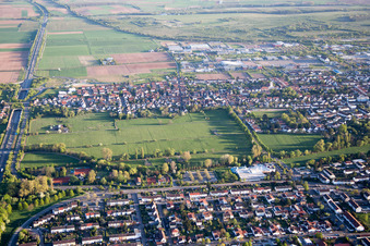 District Queichheim in Landau in der Pfalz in the state Rhineland-Palatinate, Germany viewn from the air