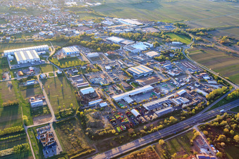 Industrial area Industriering with ArcelorMittal SSC Deutschland GmbH, branch Edenkoben and dreiso GmbH Dreißigacker & Sohn in Edenkoben in the state Rhineland-Palatinate, Germany