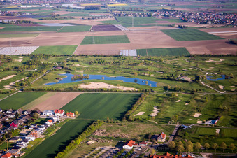 Aerial photograpy of Grounds of the Golf course at Golfpark Biblis-Wattenheim *****GOLF absolute in Wattenheim in the state Hesse, Germany