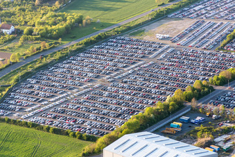 Parking and storage space for automobiles of ARS Altmann AG Automobillogistik - Branch Riedstadt in the district Goddelau in Riedstadt in the state Hesse, Germany