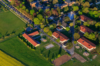 Aerial photograpy of Vitos Clinic for Forensic Psychiatry Riedstadt in the district Philippshospital in Riedstadt in the state Hesse, Germany