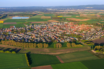 View of the town from the west in the district Crumstadt in Riedstadt in the state Hesse, Germany