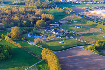 Aerial view of Wolf Stud on the A5 in Bickenbach in the state Hesse, Germany