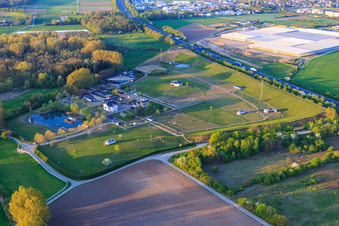 Aerial photograpy of Wolf Stud on the A5 in Bickenbach in the state Hesse, Germany