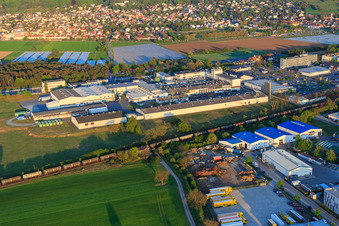 Intersnack Deutschland SE plant Alsbach from the west in the district Sandwiese in Alsbach-Hähnlein in the state Hesse, Germany