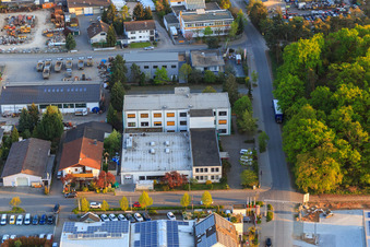 Aerial view of Sandwiesen industrial area with Laetus in the district Sandwiese in Alsbach-Hähnlein in the state Hesse, Germany