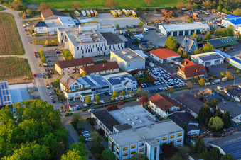 Bird's eye view of Sandwiesen industrial area with Laetus in the district Sandwiese in Alsbach-Hähnlein in the state Hesse, Germany