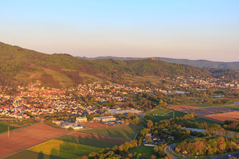 View of the town from the west in Zwingenberg in the state Hesse, Germany