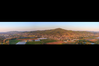 City panorama at the foot of the Melibokus in Zwingenberg in the state Hesse, Germany