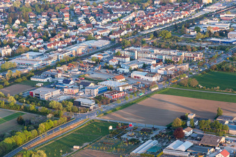 Industrial estate and company settlement on Bensheimer Ring in the district Auerbach in Bensheim in the state Hesse, Germany