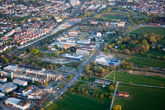 Bird's eye view of District Auerbach in Bensheim in the state Hesse, Germany