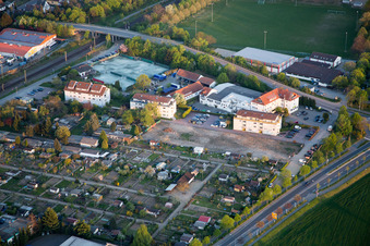 Drone image of District Auerbach in Bensheim in the state Hesse, Germany