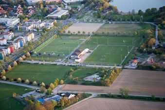 District Auerbach in Bensheim in the state Hesse, Germany from a drone