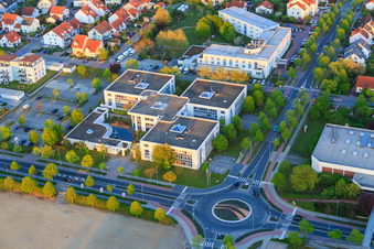 Aerial photograpy of Office Center Bensheim and Allehotel Europa in Europa-Allee in Bensheim in the state Hesse, Germany