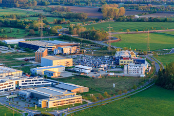 Aerial view of Jungheinrich Vertrieb Deutschland AG & Co. KG Bensheim and CBM Christoffel-Blindenmission Christian Blind Mission eV in Bensheim in the state Hesse, Germany