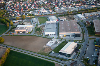 Warehouses and forwarding building von Caterpillar in Lorsch in the state Hesse, Germany