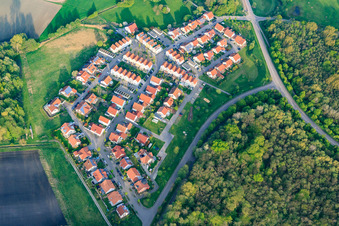 Aerial view of At the riding school in Wörth am Rhein in the state Rhineland-Palatinate, Germany