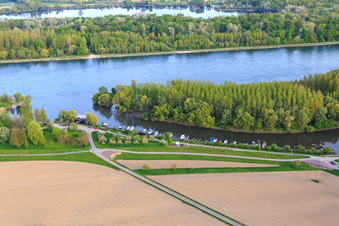 Neuburg marina at the mouth of the Lauter in Neuburg am Rhein in the state Rhineland-Palatinate, Germany